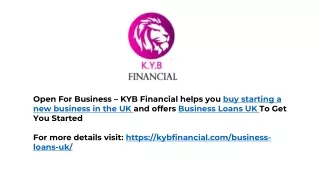 open for business kyb financial helps