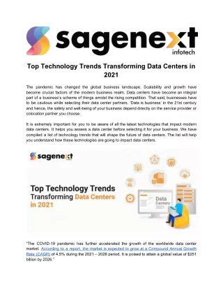 Top Technology Trends Transforming Data Centers in 2021