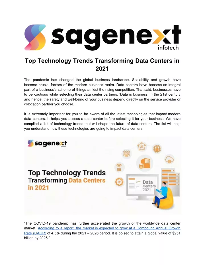 top technology trends transforming data centers