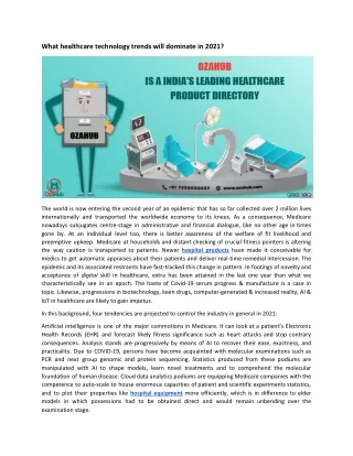 what healthcare technology trends will dominate
