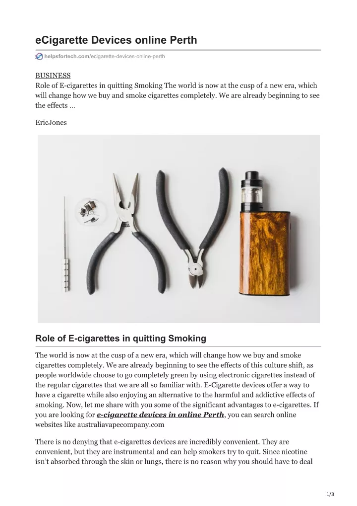 ecigarette devices online perth
