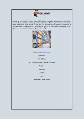 looking for warehouse and storage services safe