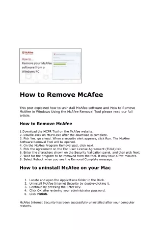 How to Remove McAfee