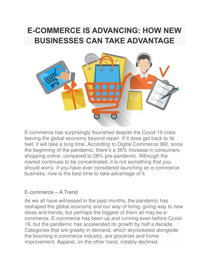 e commerce is advancing how new businesses