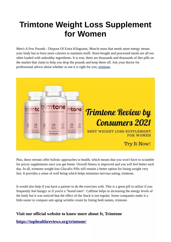 trimtone weight loss supplement for women