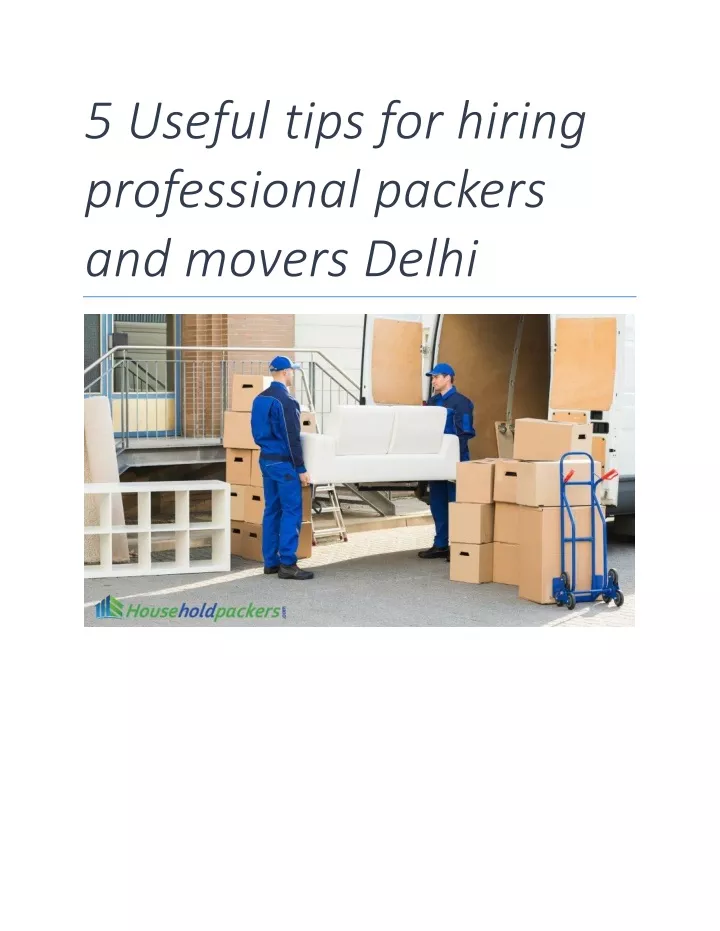 5 useful tips for hiring professional packers
