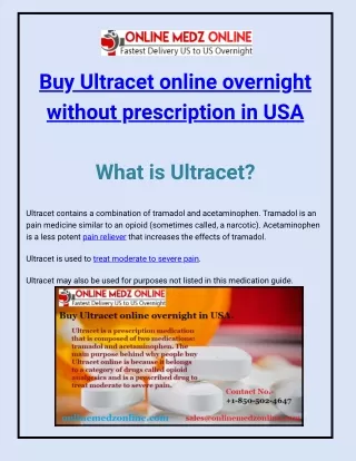 Buy Ultracet Online Overnight | Order at Online Medz Online