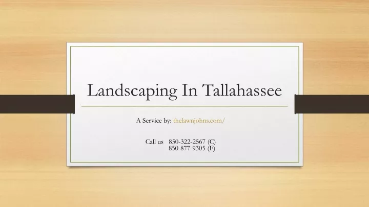 landscaping in tallahassee