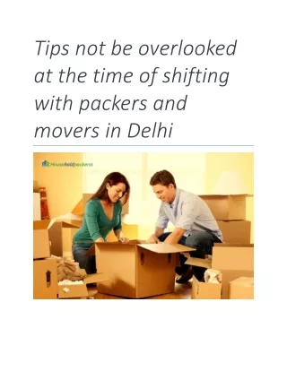 tips not be overlooked at the time of shifting