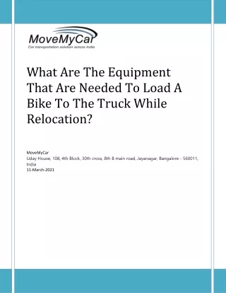 what are the equipment that are needed to load