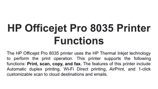 hp officejet pro 8035 printer functions