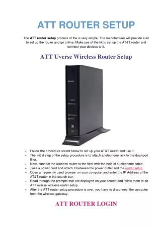 att router setup