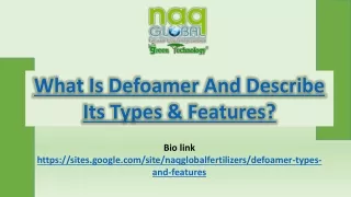 what is defoamer and describe its types features