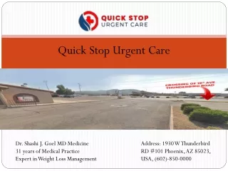 Know your Doctor at Quick Stop Urgent Care