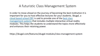 a futuristic class management system