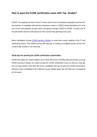how to pass the ccna certification exam with