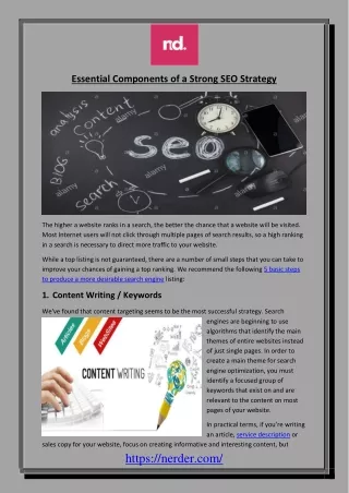 essential components of a strong seo strategy