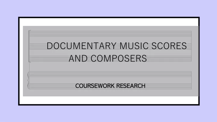 documentary music scores