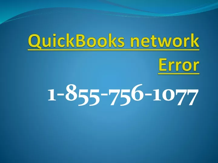 quickbooks network error