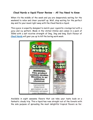 cloud nurdz e liquid flavor review all you need