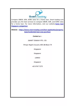 compare sibor sor sora rates for a home loan