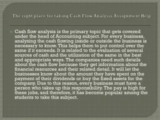 the right place for taking cash flow analysis assignment help