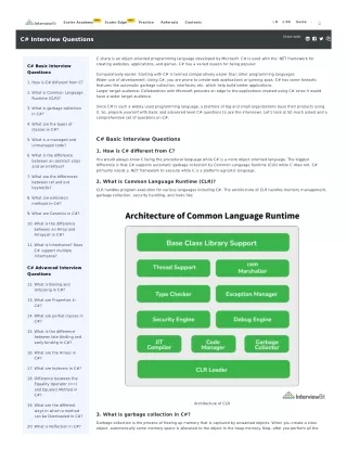 Commonly Asked C# Interview Questions and Answers (2021)