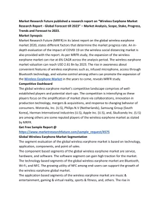 market research future published a research