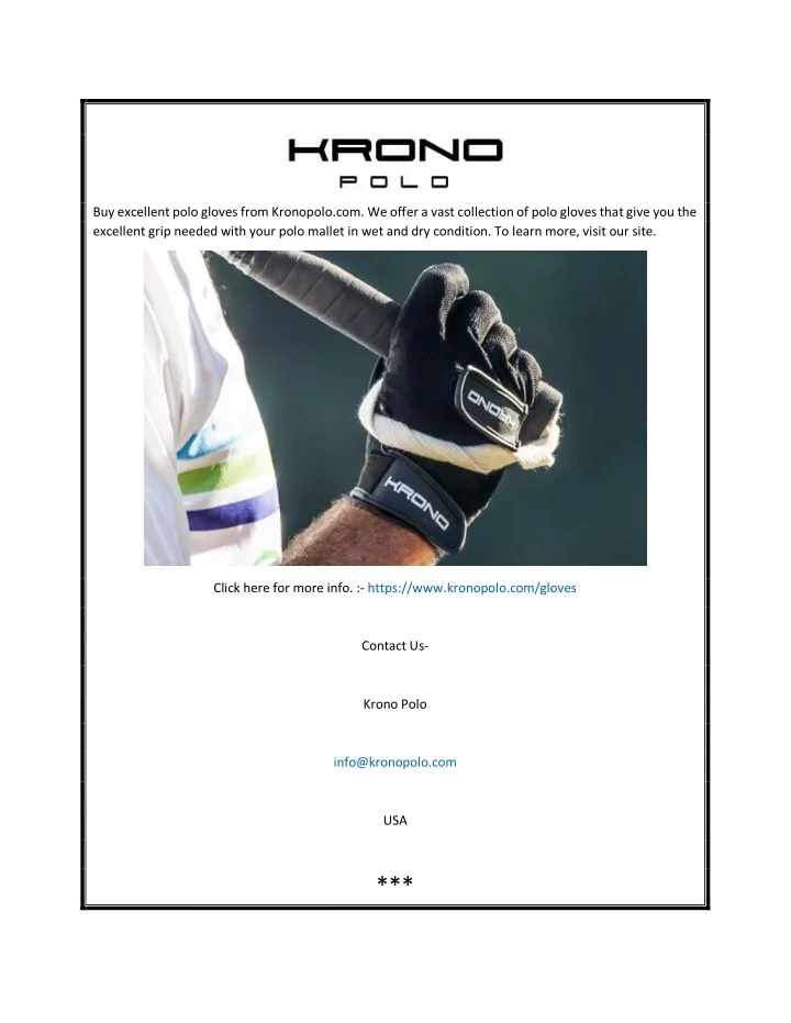 buy excellent polo gloves from kronopolo