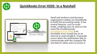 QuickBooks Error H202- In a Nutshell