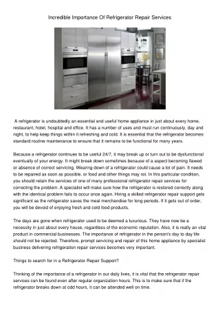 incredible importance of refrigerator repair