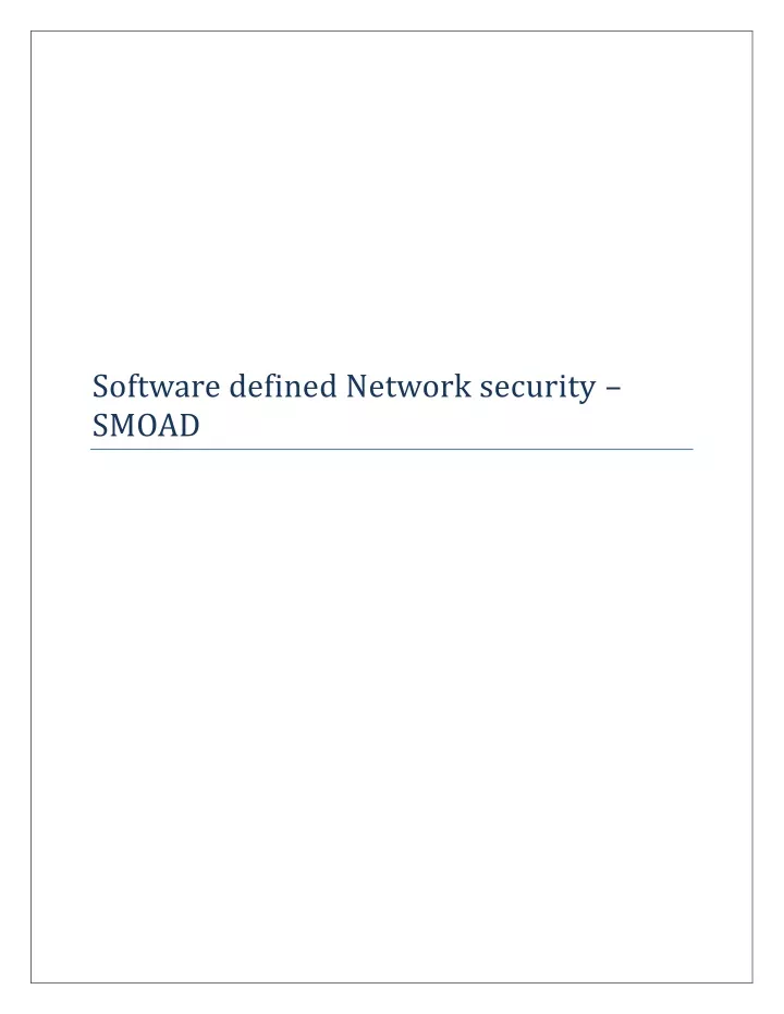 software defined network security smoad