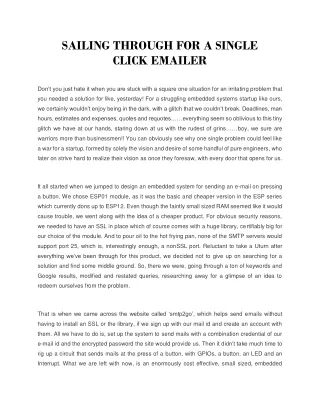 sailing through for a single click emailer