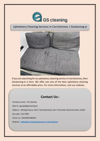 upholstery cleaning services in carrickmines