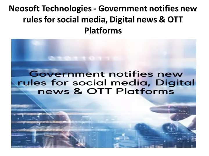 neosoft technologies government notifies
