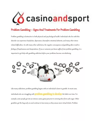 problem gambling problem gambling signs