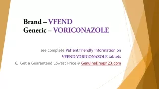 brand vfend generic voriconazole