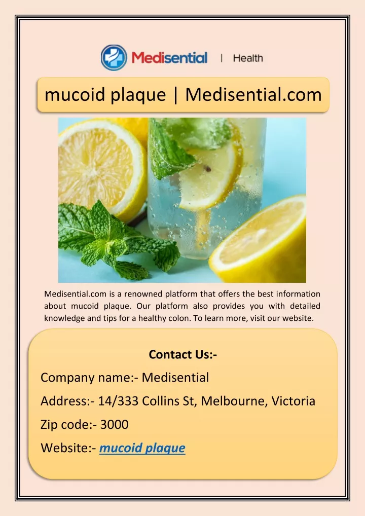 mucoid plaque medisential com