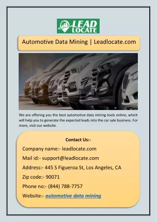 automotive data mining leadlocate com