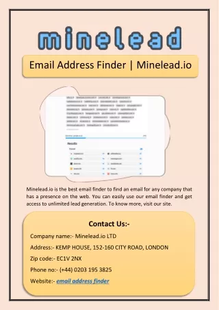 Email Address Finder | Minelead.io