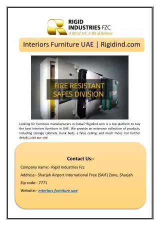 Interiors Furniture UAE | Rigidind.com