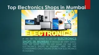 Top Electronics Shops in Mumbai