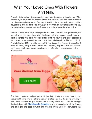wish your loved ones with flowers and gifts since
