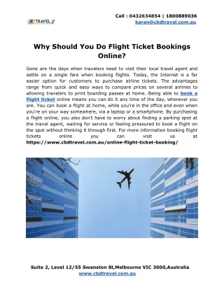 Why should you do flight ticket bookings online?