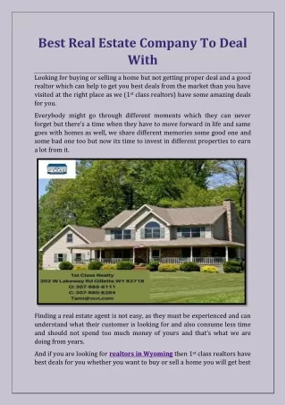 best real estate company to deal with