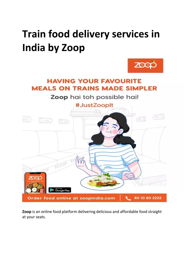 train food delivery services in india by zoop