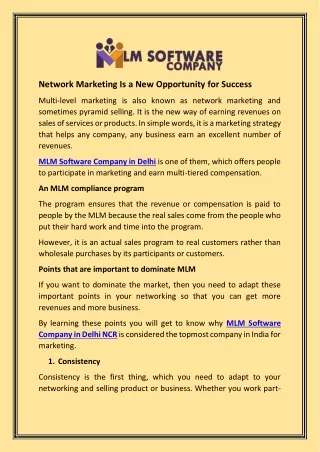 Network Marketing Is a New Opportunity for Success