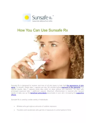 how you can use sunsafe rx