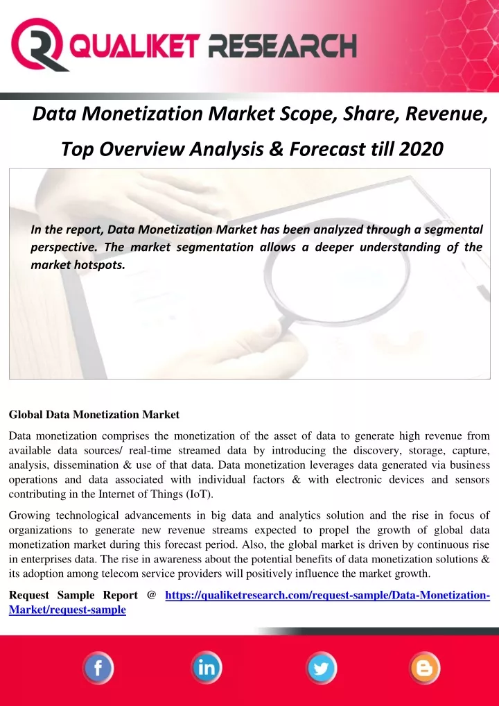 data monetization market scope share revenue