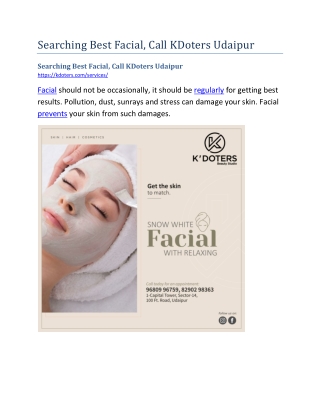 searching best facial call kdoters udaipur